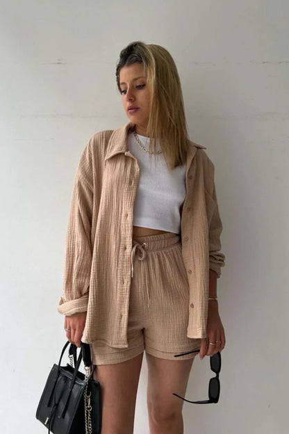 Beige Ease – Cotton Co-ord Set for Women