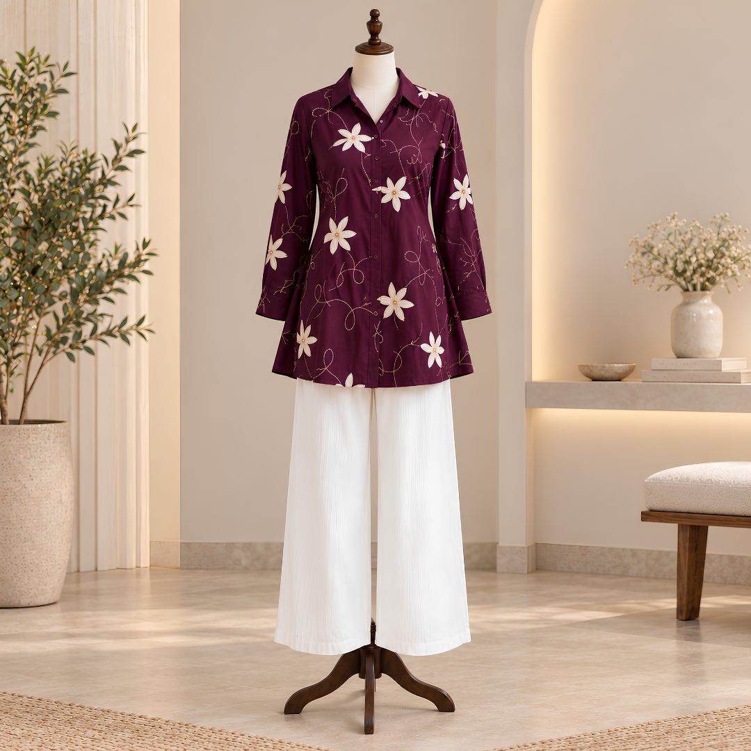 Women’s Floral Printed Shirt & Pants Set