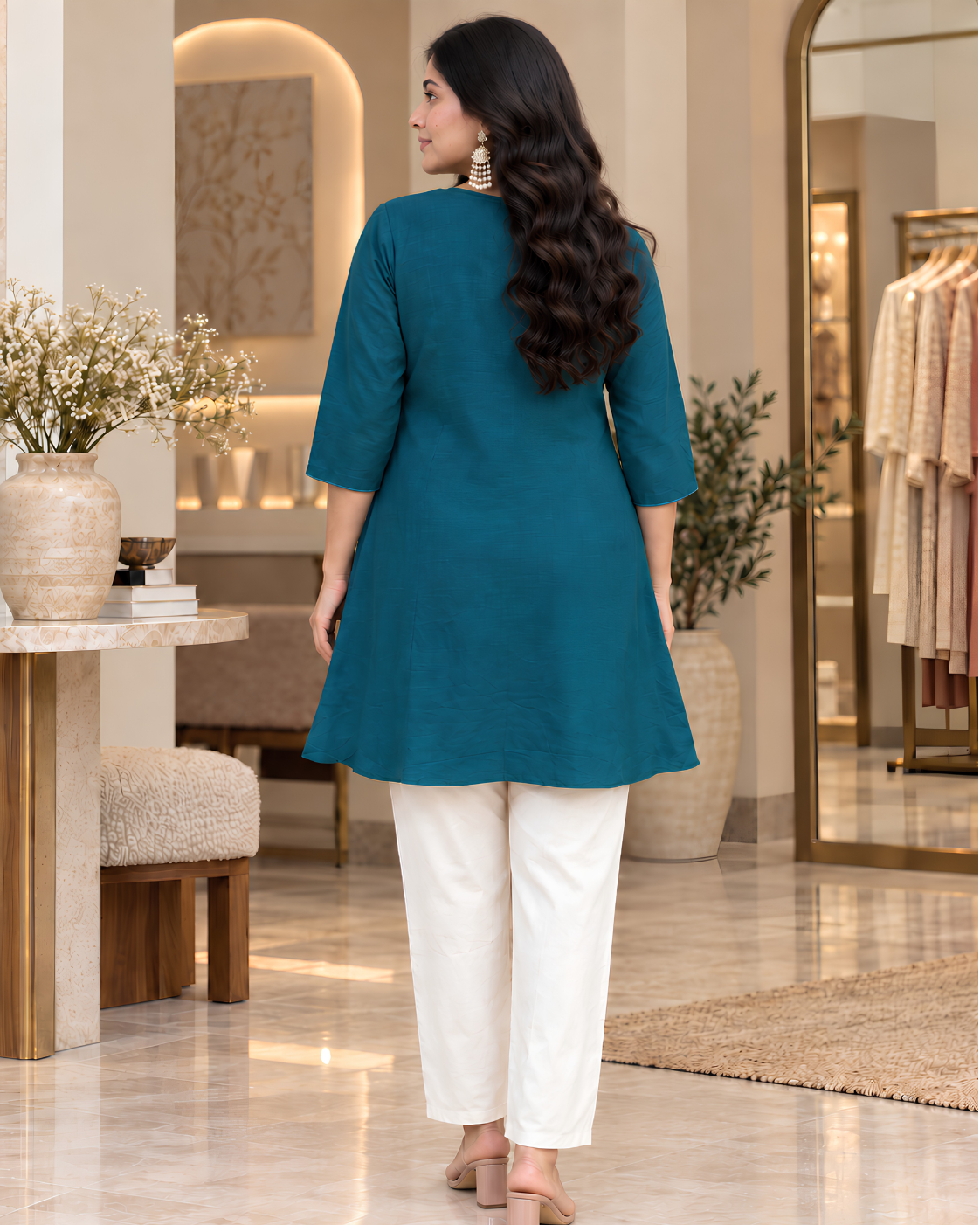 Women’s Floral Embroidered Kurta Pant Set