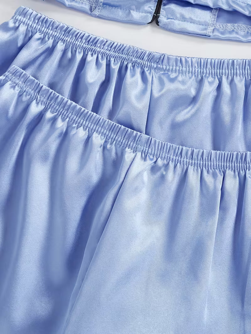 Women's Luxe Satin 3-Piece Sleepwear Set