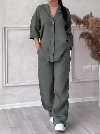 European Luxe Wide-Leg Co-Ord Set
