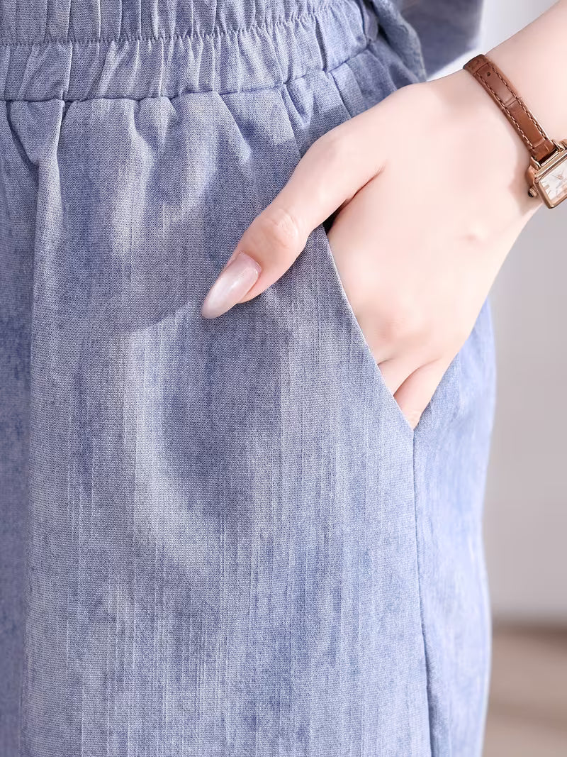 Women's Soft Linen Style Pant Set