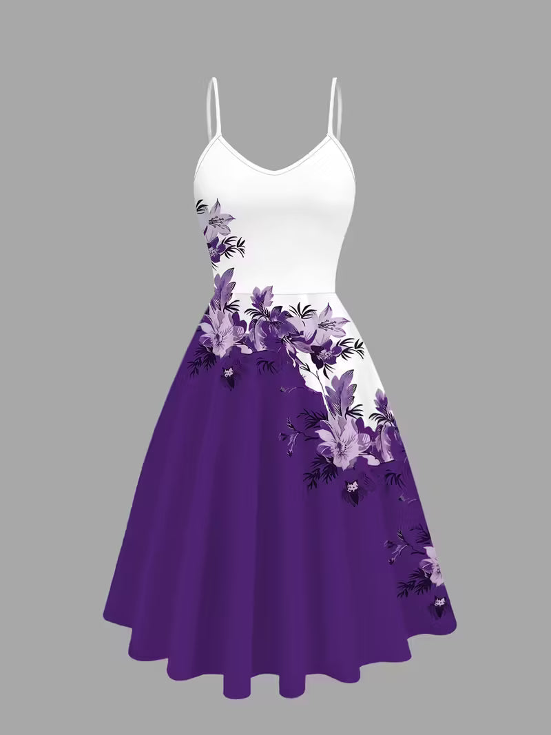 Women's New Summer Fashion Printed 2pcs Dress Set