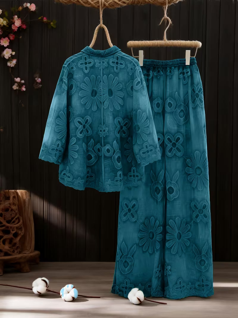 Women’s Floral Printed Shirt Pant Set