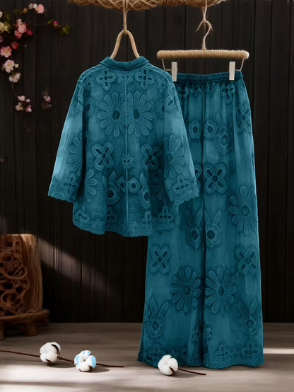 Women’s Floral Printed Shirt Pant Set