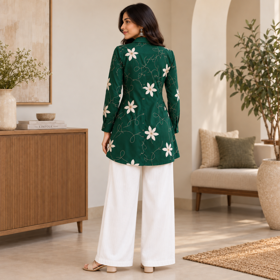 Women’s Floral Printed Shirt & Pants Set
