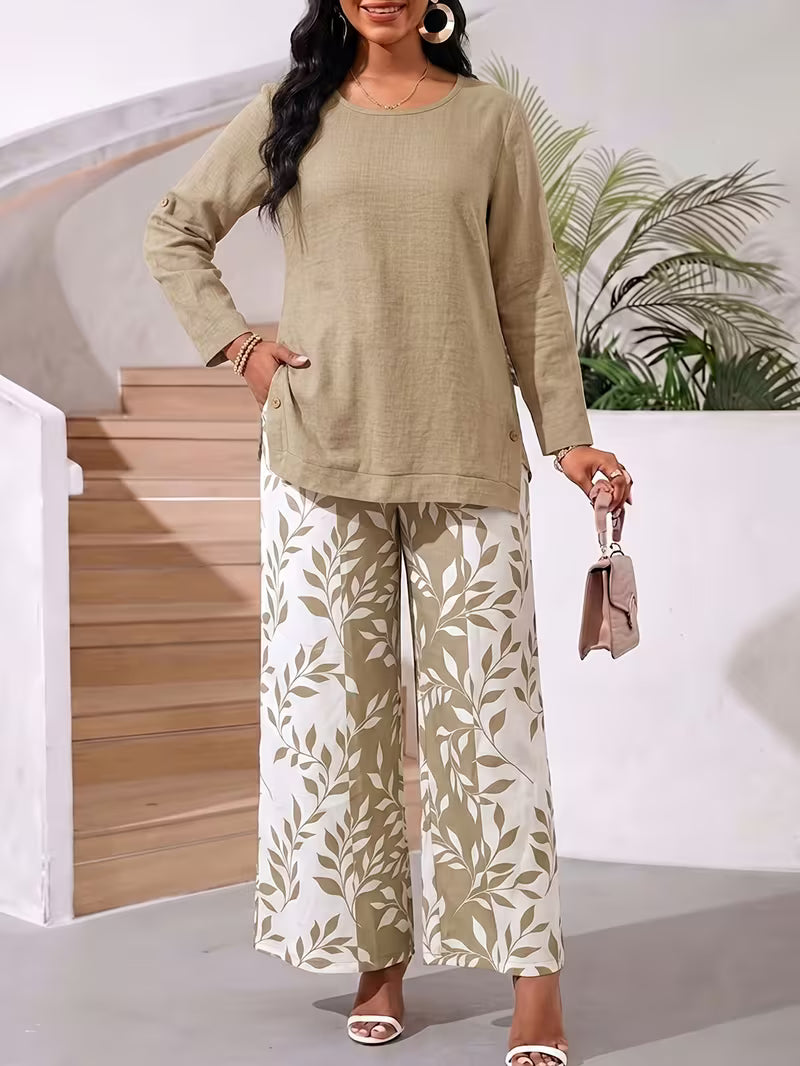 Women’s Relaxed Tunic & Printed Pants Set