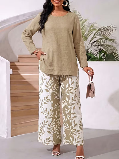 Women’s Relaxed Tunic & Printed Pants Set