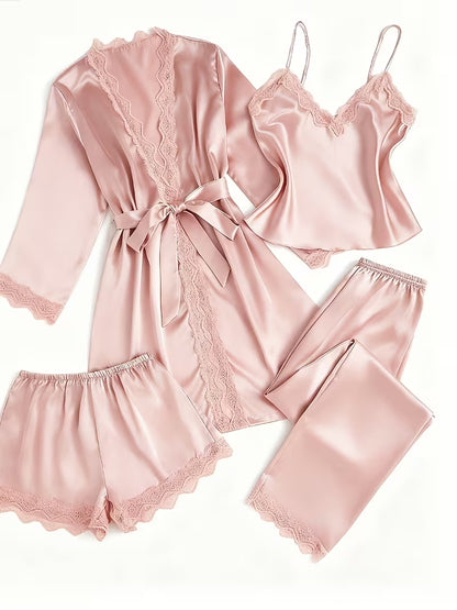Women's Luxe Satin 3-Piece Sleepwear Set