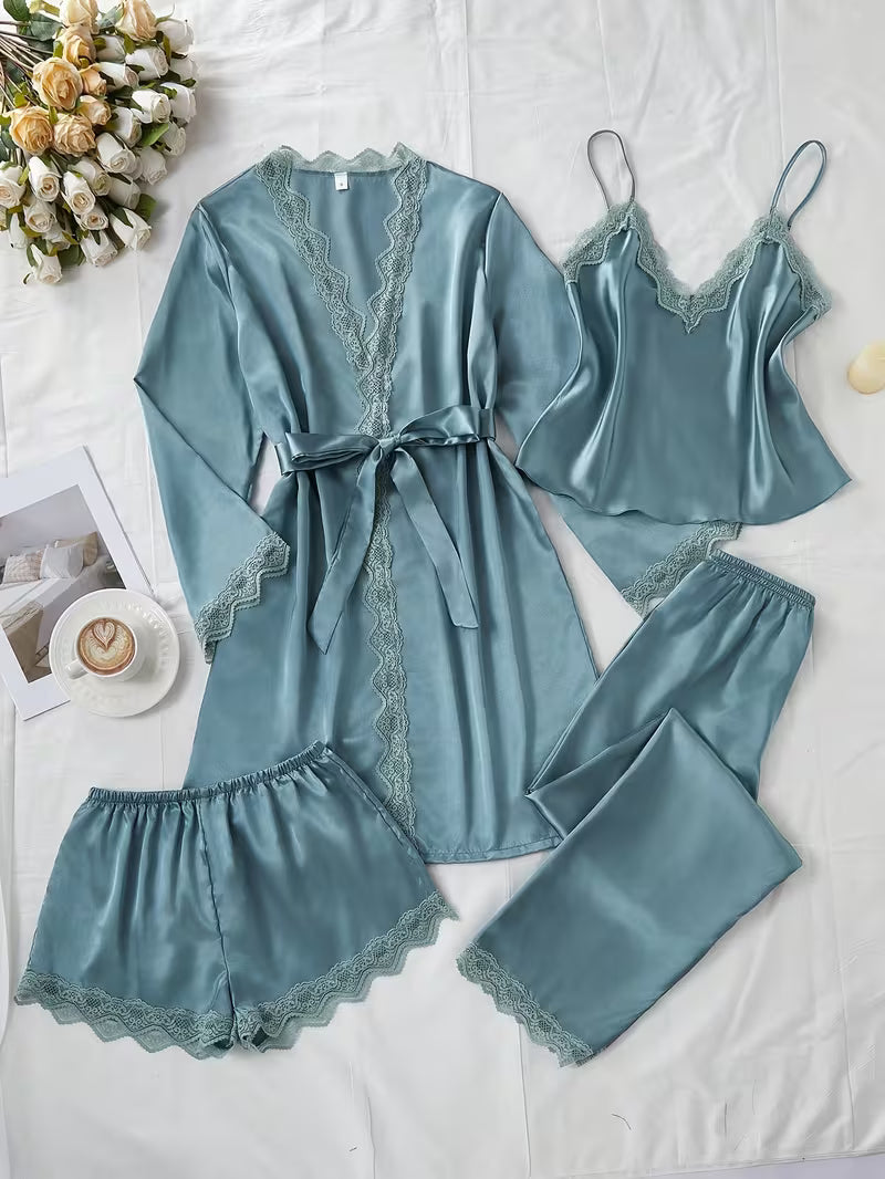 Women's Luxe Satin 3-Piece Sleepwear Set