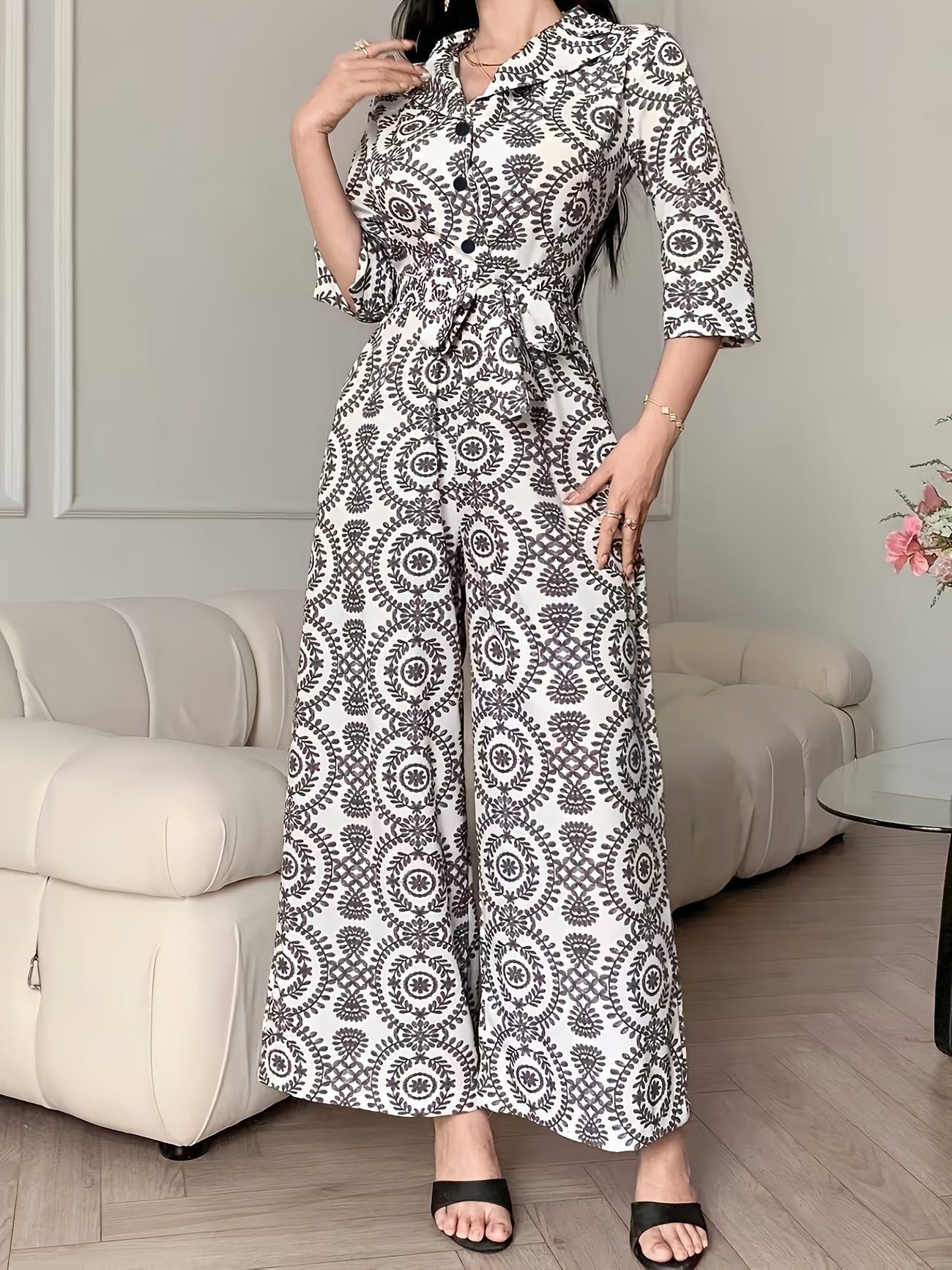 Women’s Floral Vacation Loose Fit Jumpsuit