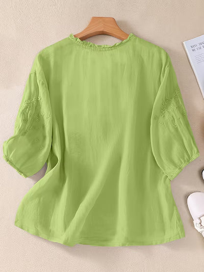 Women's Soft Cotton Embroidered Top
