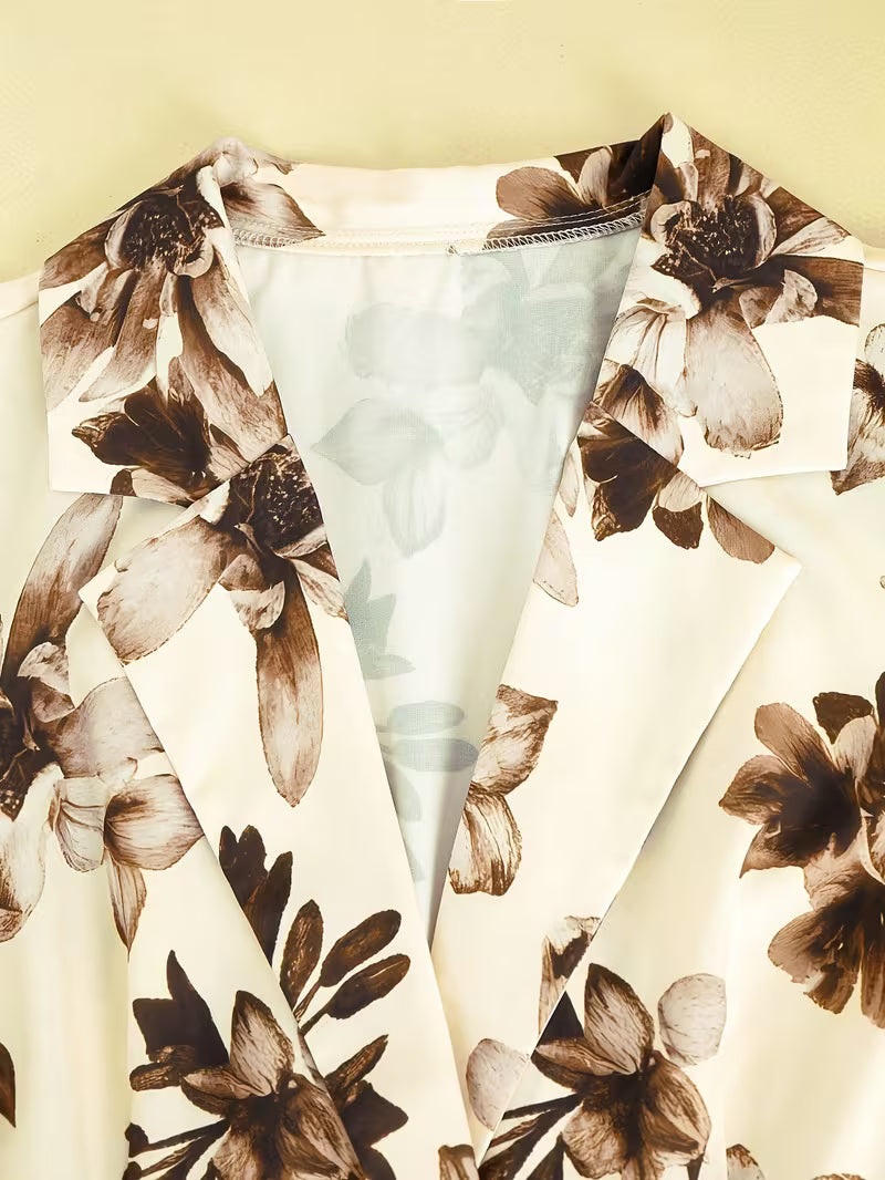 Elegant Floral Patchwork A-Line Dress