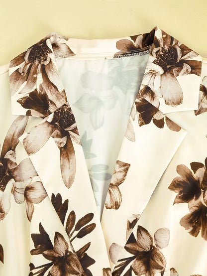 Elegant Floral Patchwork A-Line Dress