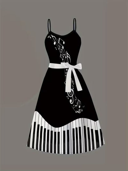 Women's 3D Geometric Print Coat & Dress Set | Elegant Black & White Gradient Outfit