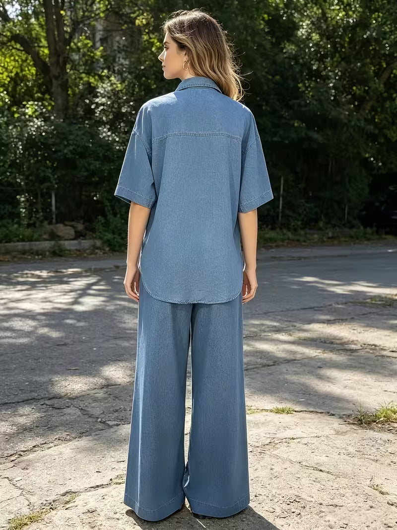 Women's Premium Embroidered Denim Co-Ord Set