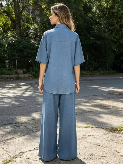 Women's Premium Embroidered Denim Co-Ord Set