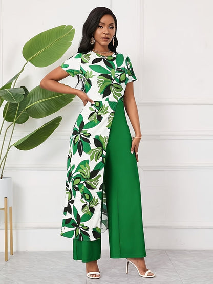 Chic Floral Zip-Front Jumpsuit – Stylish Spring & Summer Party Wear for Women
