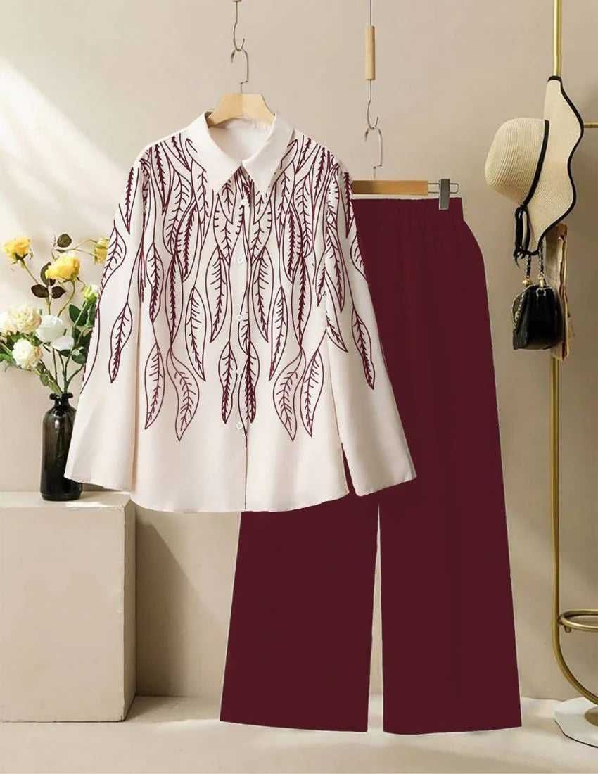 Leaf Pattern Co-Ord Set