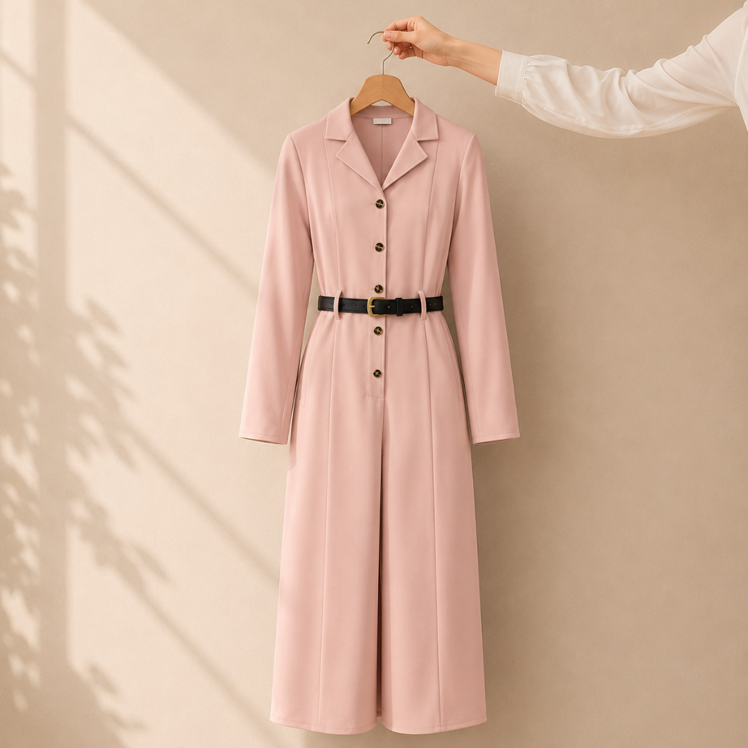 Elegant Belted Lavender Maxi Dress