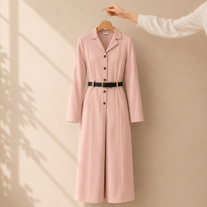 Elegant Belted Lavender Maxi Dress