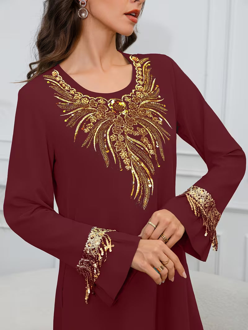 Royal Embroidered Sequin Ladies' Suit
