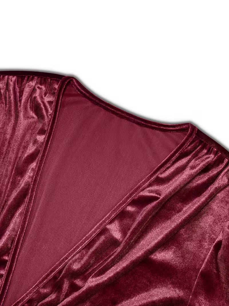 Women's Velvet Mermaid Maxi Dress | Elegant V-Neck Evening Gown