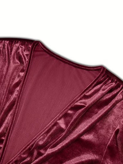 Women's Velvet Mermaid Maxi Dress | Elegant V-Neck Evening Gown