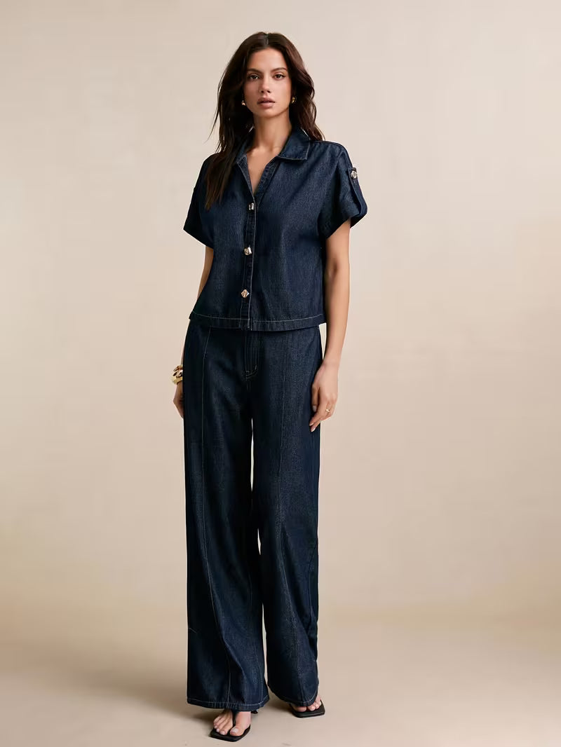 Women's Premium Embroidered Denim Co-Ord Set