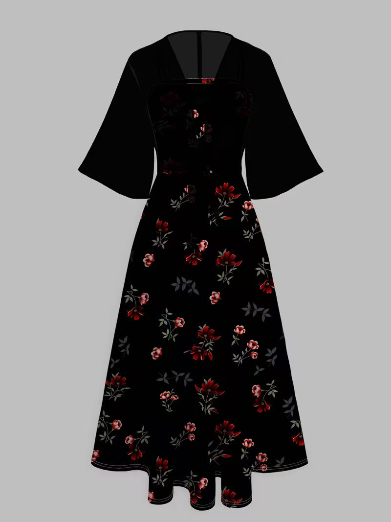 Women's New Summer Fashion Printed 2pcs Dress Set