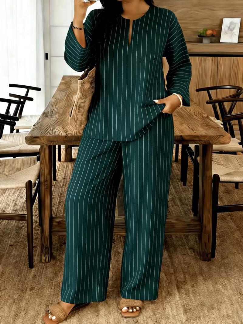 Women’s Striped Relaxed-Fit Co-Ord Set