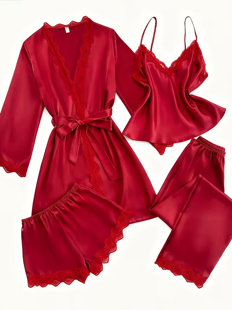 Women's Luxe Satin 3-Piece Sleepwear Set
