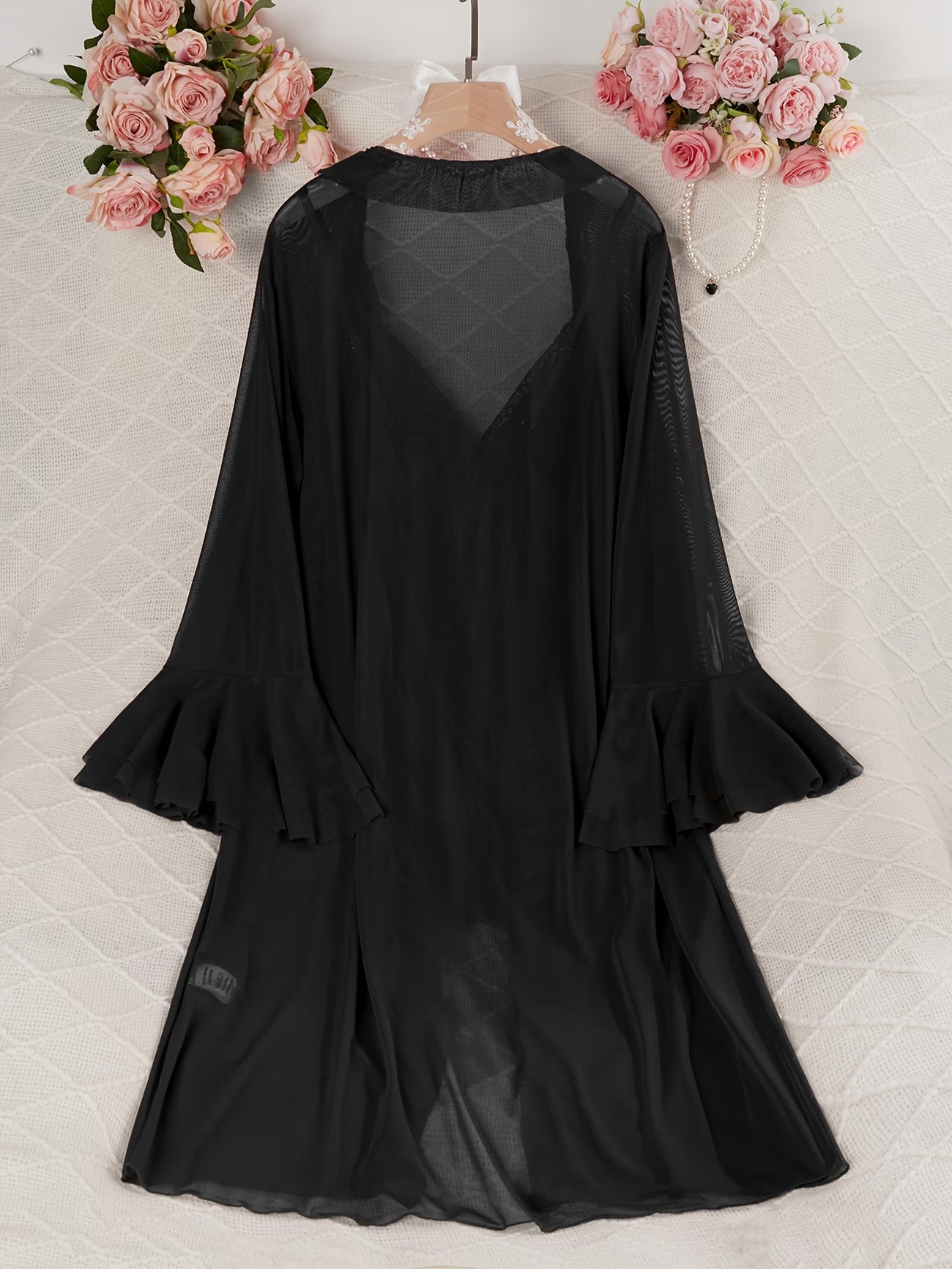 Semi-Sheer Lace Sleepwear Set