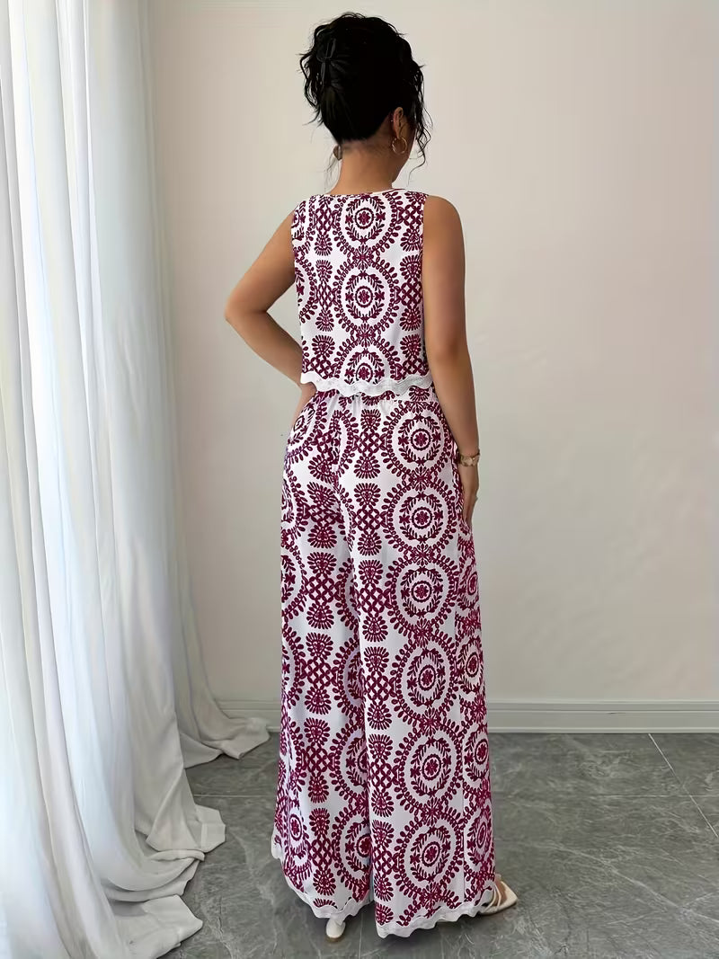 Women's Printed Relaxed Fit Outfit Set