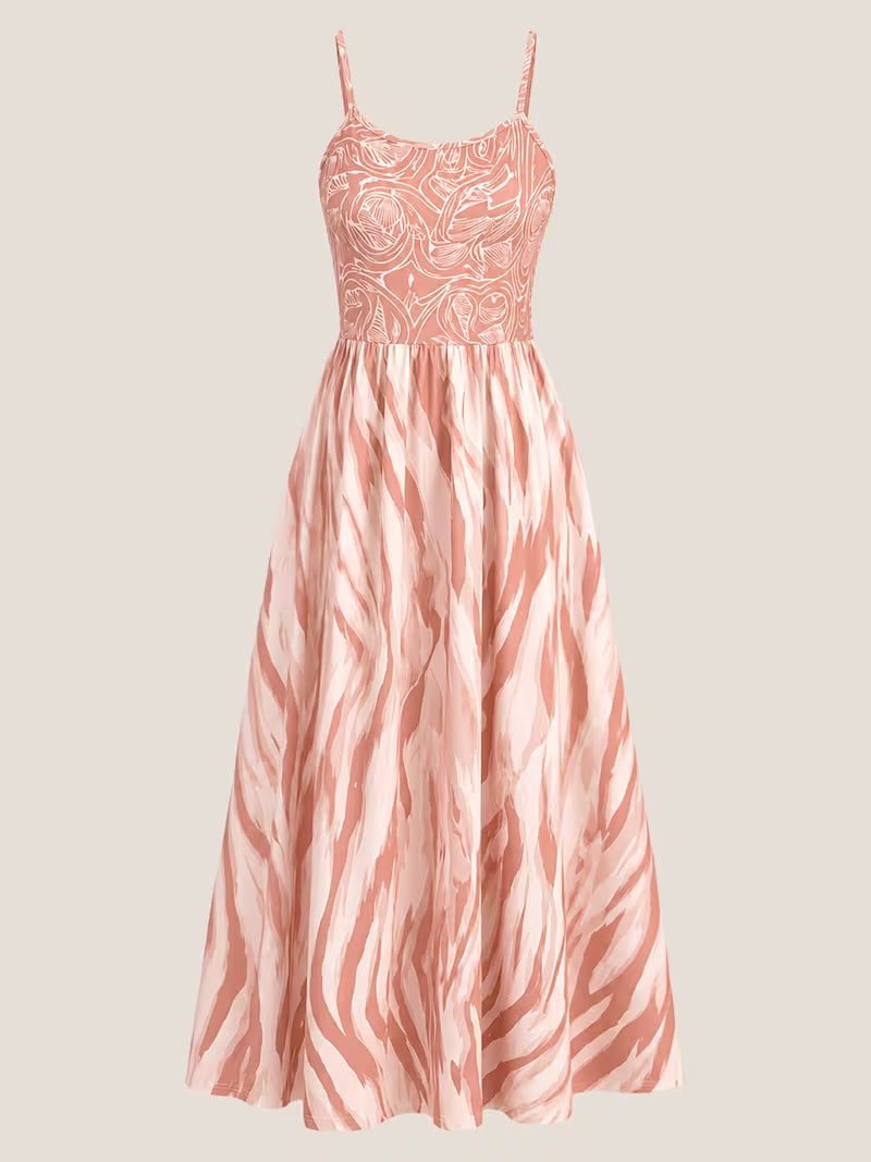 Women's Abstract Print 2-Piece Maxi Dress Set | Elegant Jacket Co-Ord