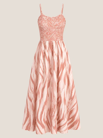 Women's Abstract Print 2-Piece Maxi Dress Set | Elegant Jacket Co-Ord