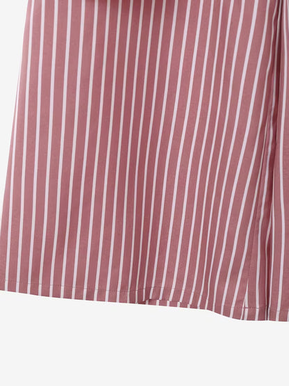 Women's Striped 2-Piece Co-Ord Set | Long Sleeve Shirt & Straight Pants