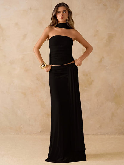 Elegant Draped Bodycon Co-Ord Set 💖