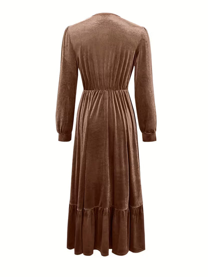 Women's Velvet Mermaid Maxi Dress | Elegant V-Neck Evening Gown