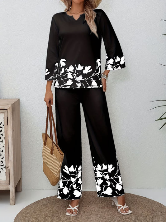 Women's Printed Relaxed Fit Outfit Set