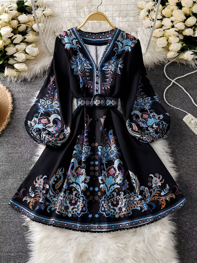 Women’s Floral Printed Flare Dress