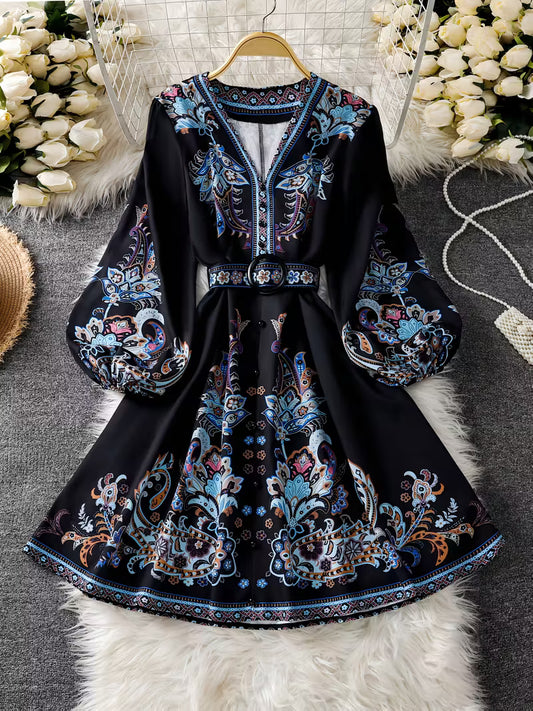 Women’s Floral Printed Flare Dress