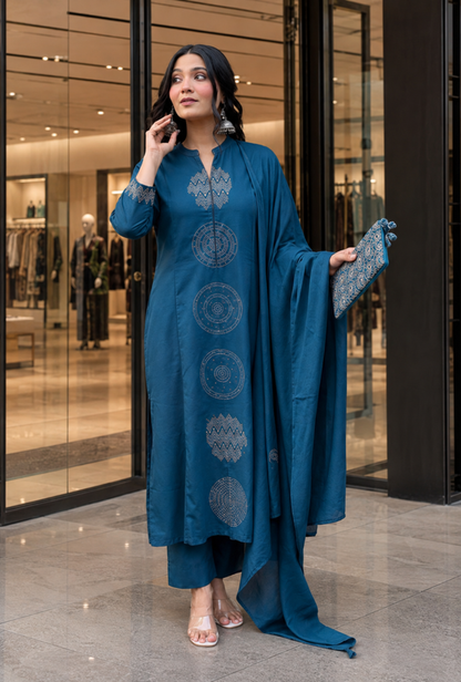 Women’s Premium Printed Kurta Pant & Dupatta Set