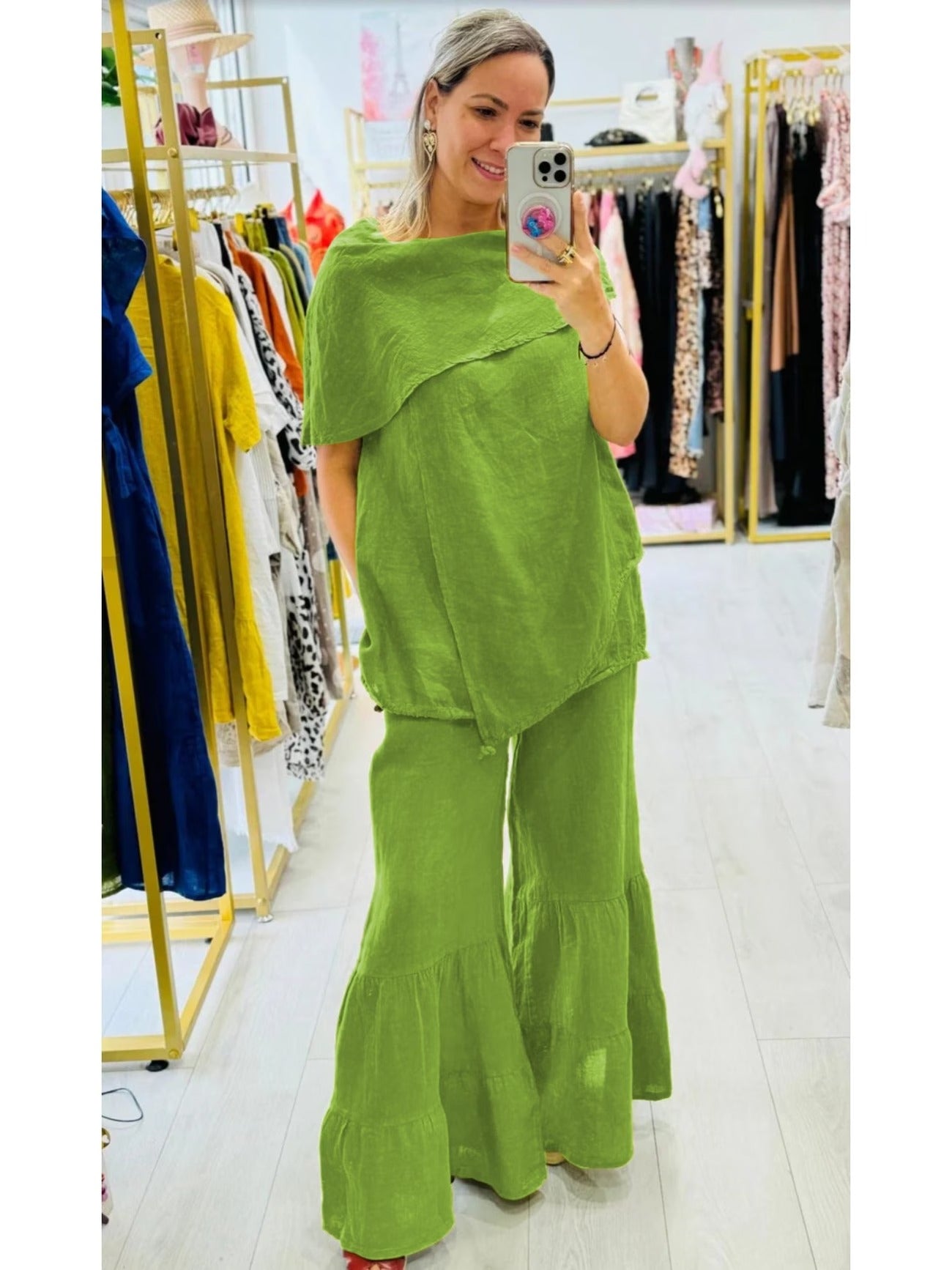 Plus Size Sleeveless Relaxed Fit Outfit – Elegant European Style Fashion Set for Women