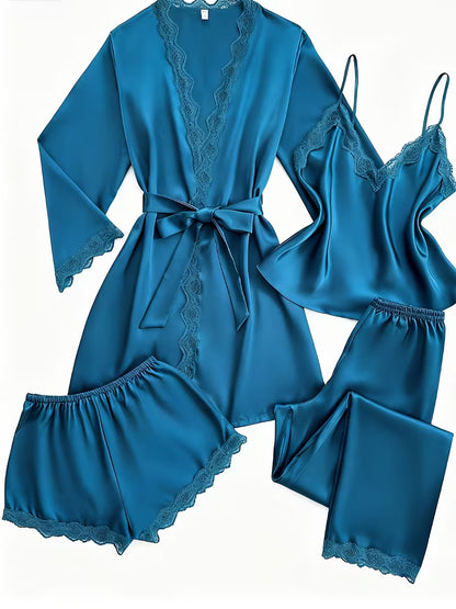 Women's Luxe Satin 3-Piece Sleepwear Set