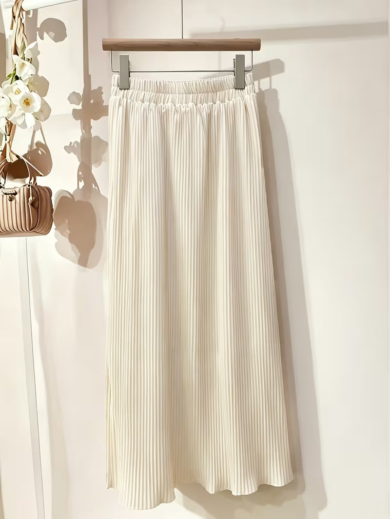 Rose Embroidery Top & Midi Skirt Set