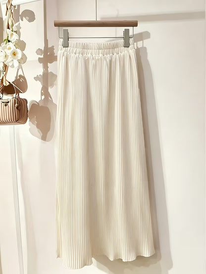 Rose Embroidery Top & Midi Skirt Set