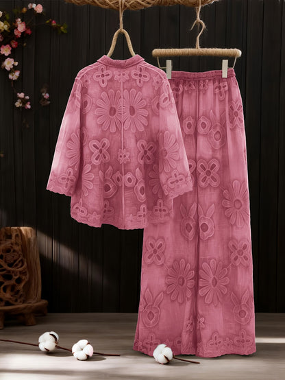 Women’s Floral Printed Shirt Pant Set