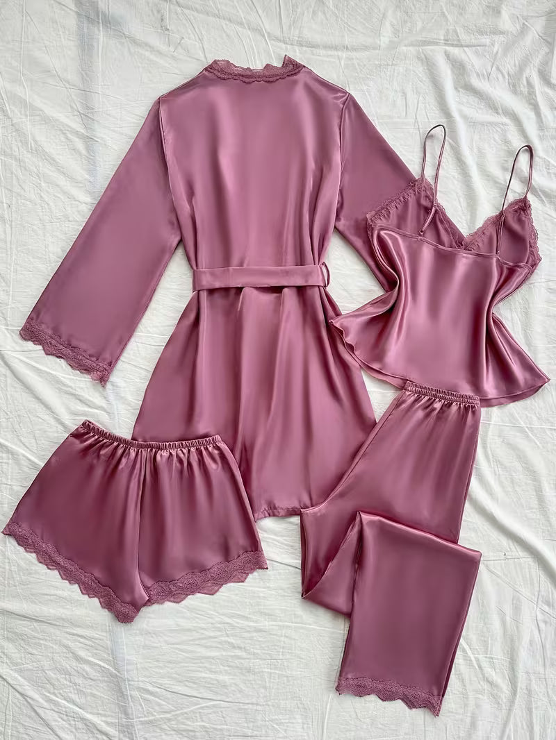 Women's Luxe Satin 3-Piece Sleepwear Set