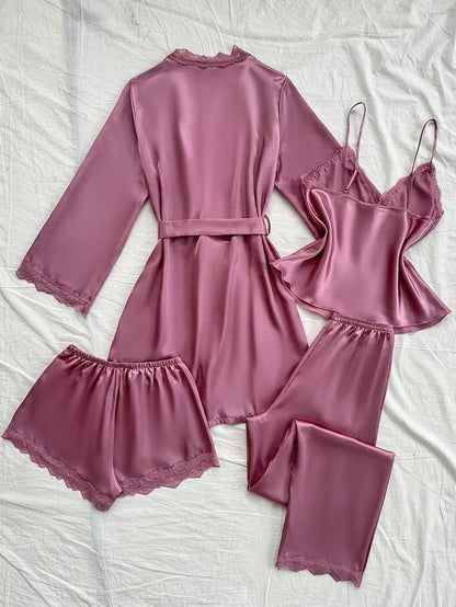 Women's Luxe Satin 3-Piece Sleepwear Set